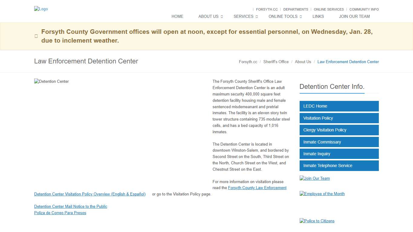 Law Enforcement Detention Center